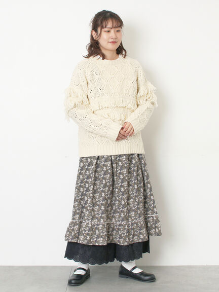 【WEB限定】レースペチパンツ（オフホワイト/ブラック）｜Samansa Mos2（サマンサ モスモス）通販