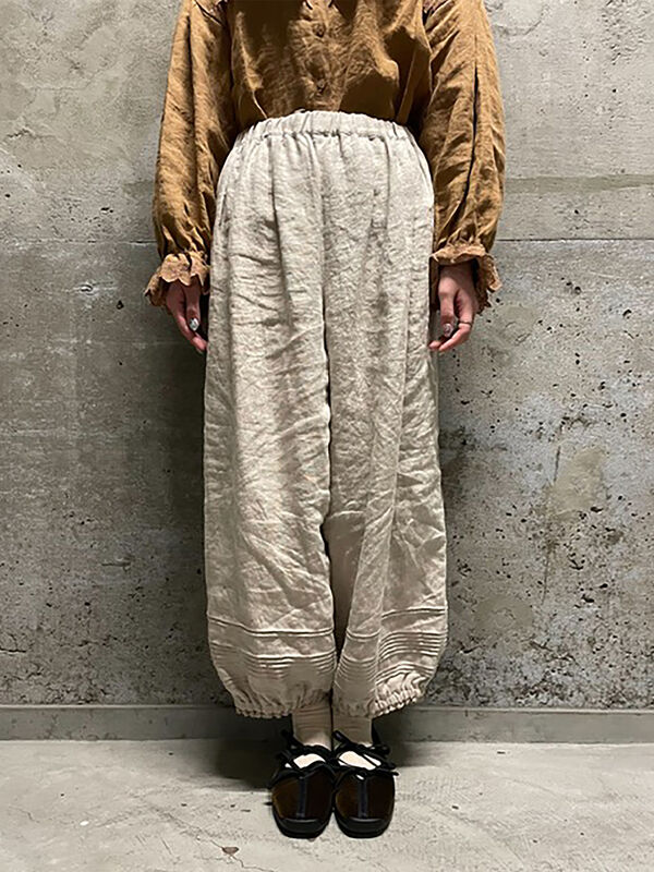 【立川限定】新作❀リネン裾フリルパンツ❀キナリ❀サマンサモスモス❀SM2 サマンサモスモス✿立川限定✿リネンフリルコクーンパンツ 立川限定