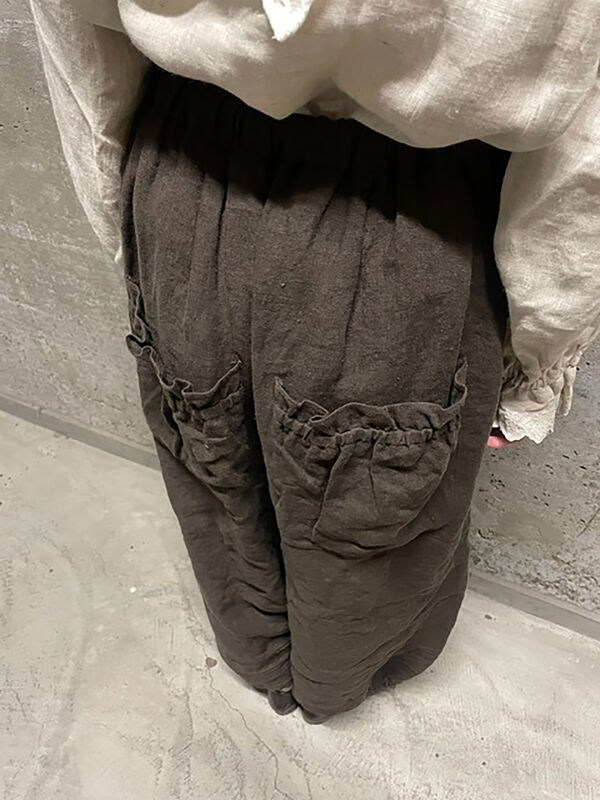 【立川限定・新作】リネンルナポケットフリルパンツ ブラウン サマンサモスモス 立川店/EC限定】リネンルナポケットフリルパンツ（ブラック/ベージュ