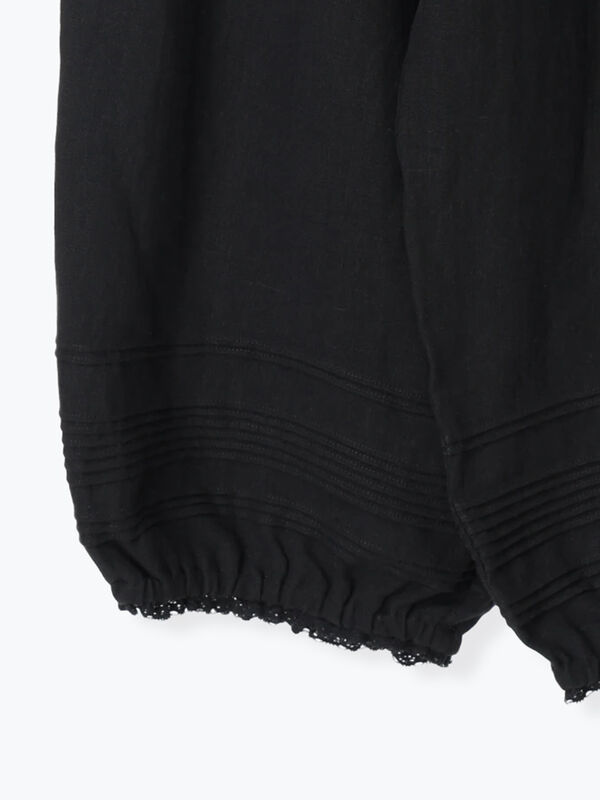 サマンサモスモス 立川限定 リネンルナポケットフリルパンツ ブラック