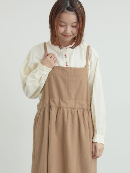 前立て刺繍フリルブラウス（オフホワイト/ベージュ/キナリ）｜Samansa Mos2（サマンサ モスモス）通販