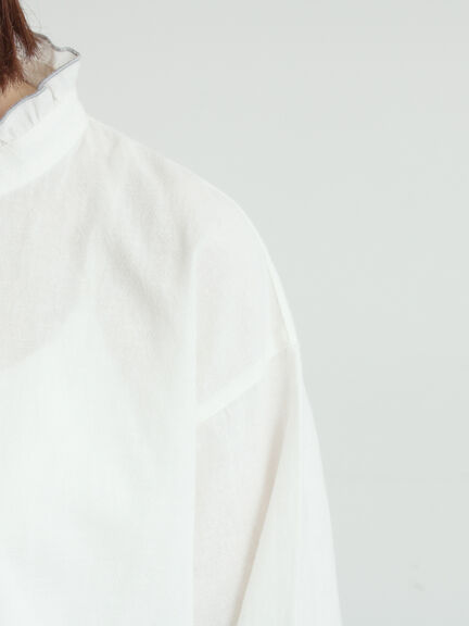 前立て刺繍フリルブラウス（オフホワイト/ベージュ/キナリ）｜Samansa Mos2（サマンサ モスモス）通販