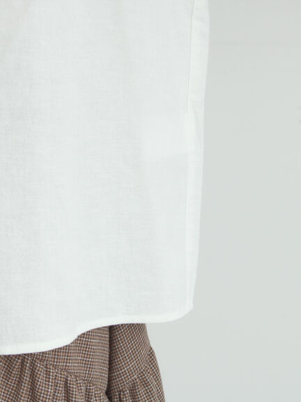 前立て刺繍フリルブラウス（オフホワイト/ベージュ/キナリ）｜Samansa Mos2（サマンサ モスモス）通販