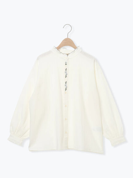 前立て刺繍フリルブラウス（オフホワイト/ベージュ/キナリ）｜Samansa Mos2（サマンサ モスモス）通販