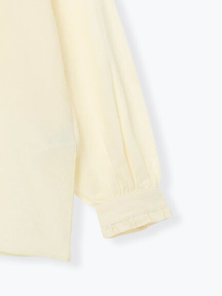 前立て刺繍フリルブラウス（オフホワイト/ベージュ/キナリ）｜Samansa Mos2（サマンサ モスモス）通販