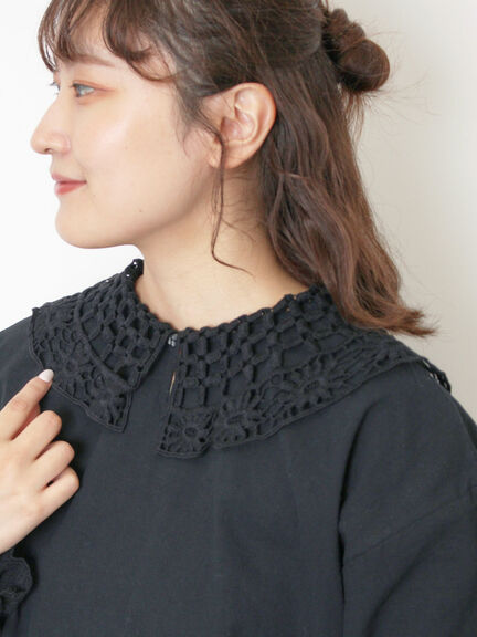 【WEB限定】前後2WAYレース襟ブラウス（オフホワイト/ブラック/ネイビー）｜Samansa Mos2（サマンサ モスモス）通販