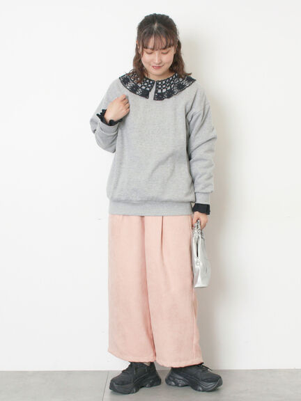 【WEB限定】前後2WAYレース襟ブラウス（オフホワイト/ブラック/ネイビー）｜Samansa Mos2（サマンサ モスモス）通販