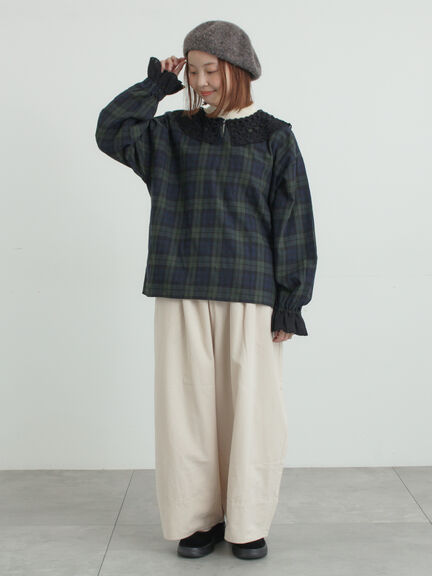 【WEB限定】前後2WAYレース襟ブラウス（オフホワイト/ブラック/ネイビー）｜Samansa Mos2（サマンサ モスモス）通販