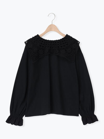 【WEB限定】前後2WAYレース襟ブラウス（オフホワイト/ブラック/ネイビー）｜Samansa Mos2（サマンサ モスモス）通販