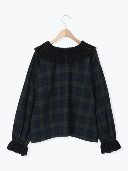 【WEB限定】前後2WAYレース襟ブラウス（オフホワイト/ブラック/ネイビー）｜Samansa Mos2（サマンサ モスモス）通販