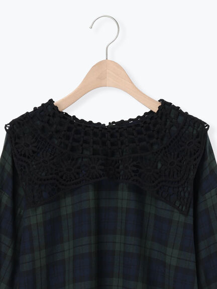 【WEB限定】前後2WAYレース襟ブラウス（オフホワイト/ブラック/ネイビー）｜Samansa Mos2（サマンサ モスモス）通販