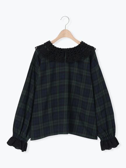 【WEB限定】前後2WAYレース襟ブラウス（オフホワイト/ブラック/ネイビー）｜Samansa Mos2（サマンサ モスモス）通販