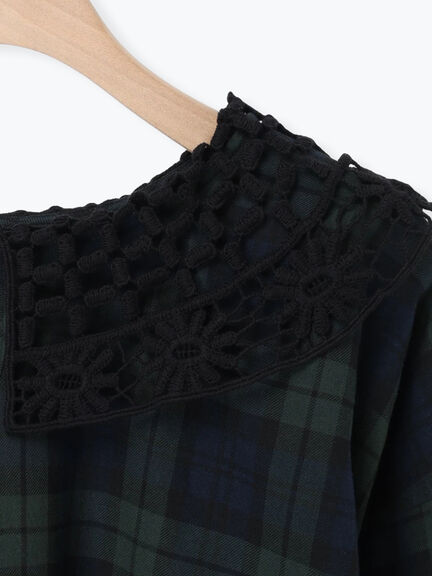 【WEB限定】前後2WAYレース襟ブラウス（オフホワイト/ブラック/ネイビー）｜Samansa Mos2（サマンサ モスモス）通販