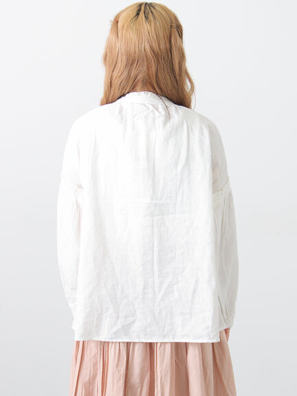 袖シャーリングギャザーブラウス（オフホワイト/ブラック/サックスブルー）｜Samansa Mos2（サマンサ モスモス）通販