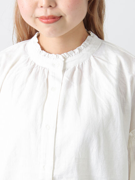 袖シャーリングギャザーブラウス（オフホワイト/ブラック/サックスブルー）｜Samansa Mos2（サマンサ モスモス）通販