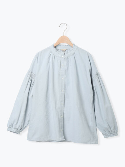 袖シャーリングギャザーブラウス（オフホワイト/ブラック/サックスブルー）｜Samansa Mos2（サマンサ モスモス）通販