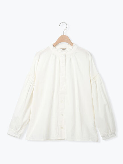 袖シャーリングギャザーブラウス（オフホワイト/ブラック/サックスブルー）｜Samansa Mos2（サマンサ モスモス）通販