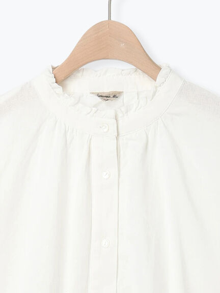 袖シャーリングギャザーブラウス（オフホワイト/ブラック/サックスブルー）｜Samansa Mos2（サマンサ モスモス）通販