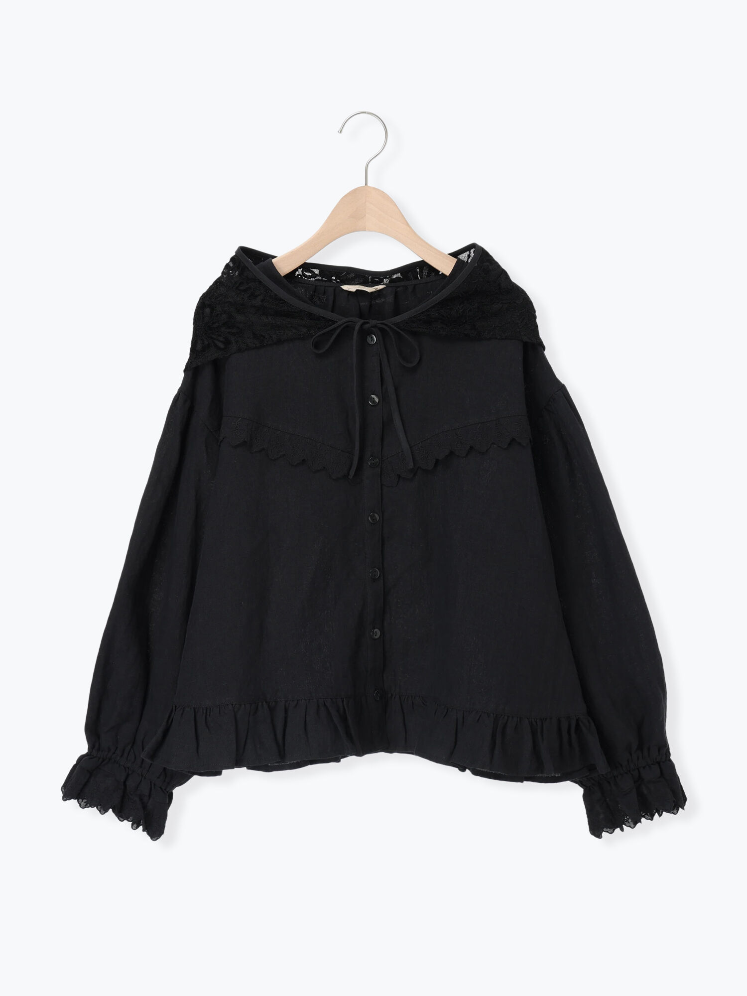 立川限定リネンバブーシュカ付エトワールブラウス 立川店/EC限定】リネンバブーシュカ付エトワールブラウス（ブラック