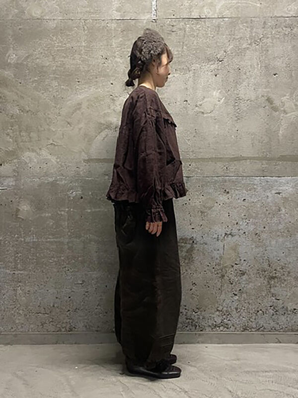 立川店/EC限定】リネンバブーシュカ付エトワールブラウス（ブラック