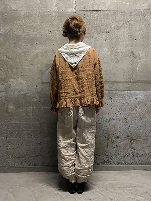 立川店/EC限定】リネンバブーシュカ付エトワールブラウス（ブラック