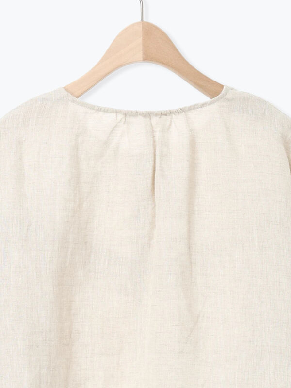 立川店/EC限定】リネンバブーシュカ付エトワールブラウス（ブラック