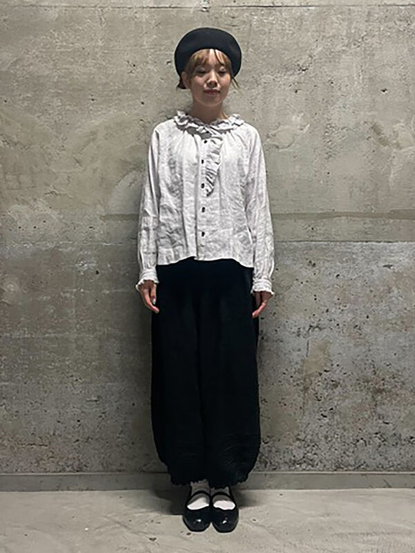 サマンサモスモス　立川限定　ベスト付きブラウス 立川店/EC限定】リネンエフォートレスブラウス（オフホワイト/ブラック