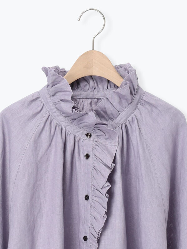 立川店/EC限定】リネンエフォートレスブラウス（オフホワイト/ブラック