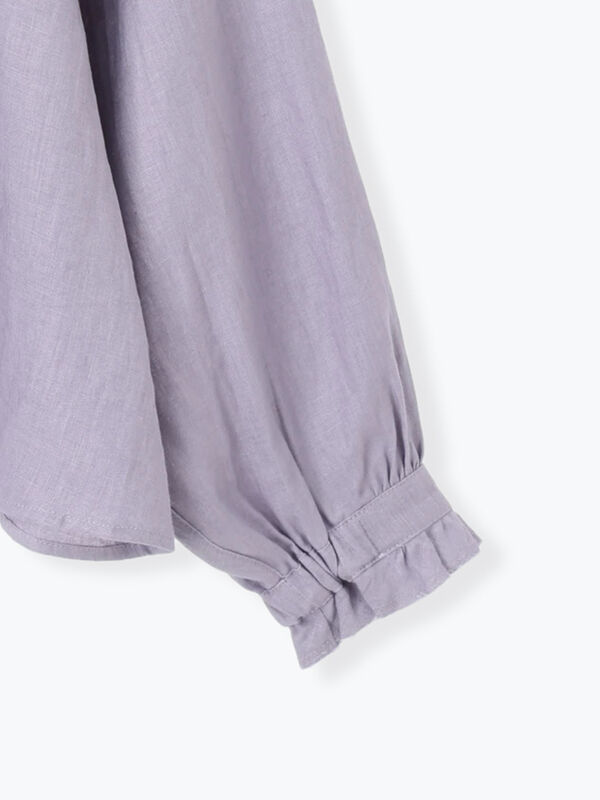 立川店/EC限定】リネンエフォートレスブラウス（オフホワイト/ブラック