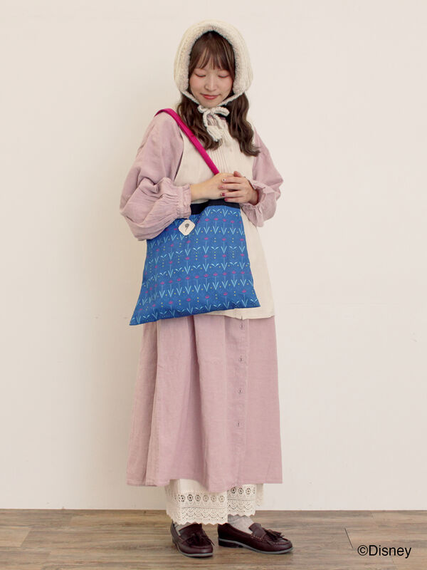 セール】 【Disney】アナと雪の女王/総柄トートバッグ（サックスブルー