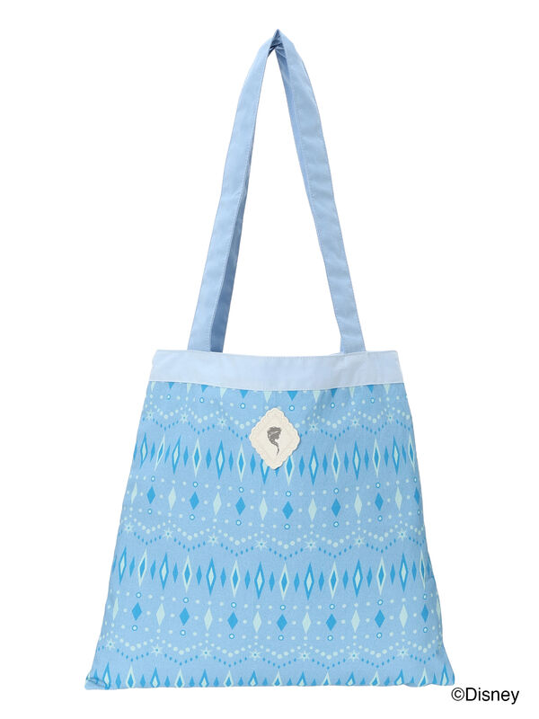 セール】 【Disney】アナと雪の女王/総柄トートバッグ（サックスブルー