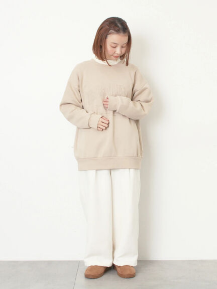 裏起毛ロゴ刺繍スウェット（グレー/ベージュ/サックスブルー）｜Samansa Mos2（サマンサ モスモス）通販