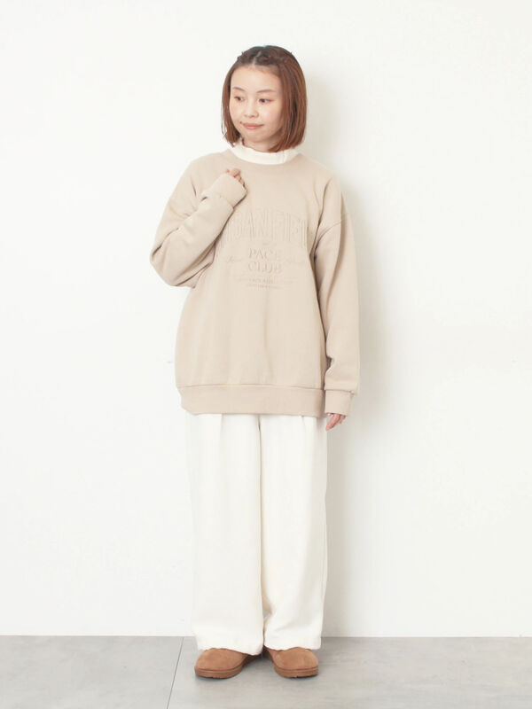 セール】 裏起毛ロゴ刺繍スウェット（グレー/ベージュ/サックスブルー