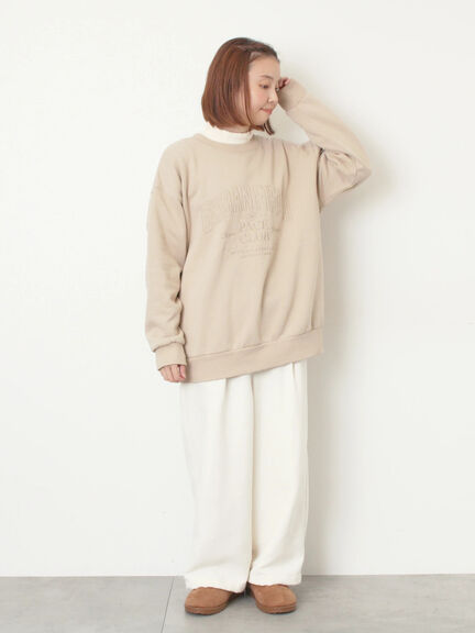 裏起毛ロゴ刺繍スウェット（グレー/ベージュ/サックスブルー）｜Samansa Mos2（サマンサ モスモス）通販