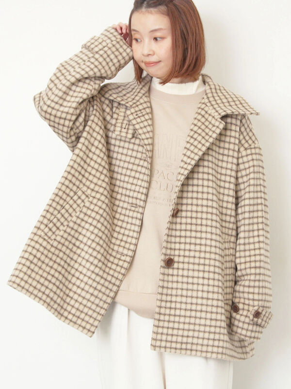 裏起毛ロゴ刺繍スウェット（グレー/ベージュ/サックスブルー/トップス