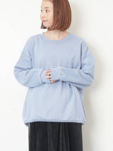 裏起毛ロゴ刺繍スウェット（グレー/ベージュ/サックスブルー）｜Samansa Mos2（サマンサ モスモス）通販