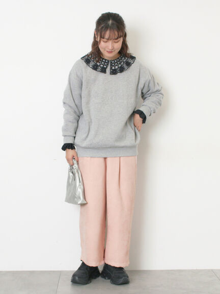 裏起毛ロゴ刺繍スウェット（グレー/ベージュ/サックスブルー）｜Samansa Mos2（サマンサ モスモス）通販