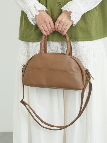 【2WAY】ボストンショルダーバッグ（ブラック/モカ）｜Samansa Mos2（サマンサ モスモス）通販