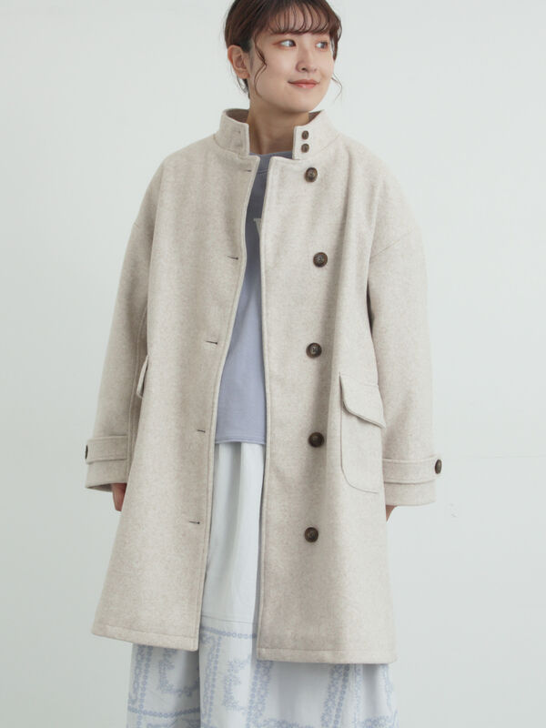 ウールライクスタンドネックコート（ベージュ）｜Samansa Mos2（サマンサ モスモス）通販