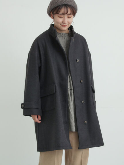 ウールライクスタンドネックコート（チャコールグレー/ピンク/ベージュ/モカ）｜Samansa Mos2（サマンサ モスモス）通販