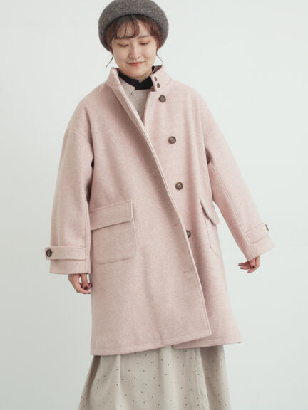ウールライクスタンドネックコート（チャコールグレー/ピンク/ベージュ/モカ）｜Samansa Mos2（サマンサ モスモス）通販