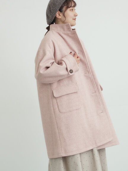 ウールライクスタンドネックコート（チャコールグレー/ピンク/ベージュ/モカ）｜Samansa Mos2（サマンサ モスモス）通販