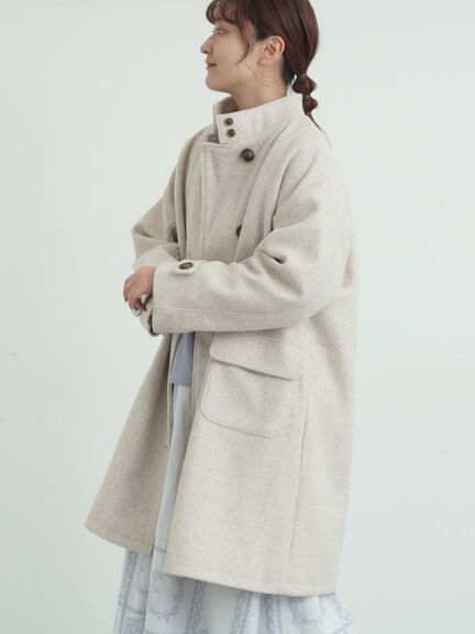 ウールライクスタンドネックコート（チャコールグレー/ピンク/ベージュ/モカ）｜Samansa Mos2（サマンサ モスモス）通販