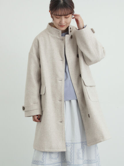 ウールライクスタンドネックコート（チャコールグレー/ピンク/ベージュ/モカ）｜Samansa Mos2（サマンサ モスモス）通販
