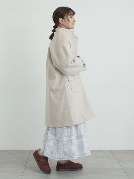 ウールライクスタンドネックコート（チャコールグレー/ピンク/ベージュ/モカ）｜Samansa Mos2（サマンサ モスモス）通販