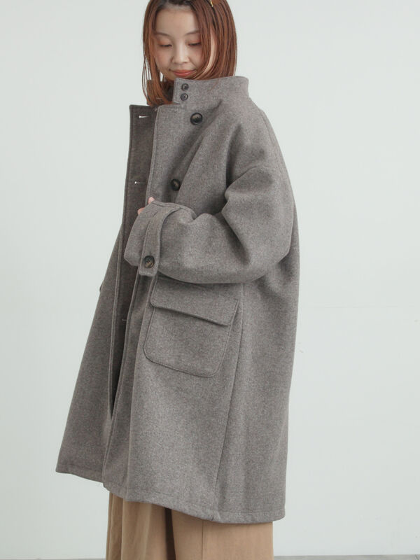 minorchoco0928さん専用 ウールライクスタンドネックコート（チャコールグレー/ピンク/ベージュ