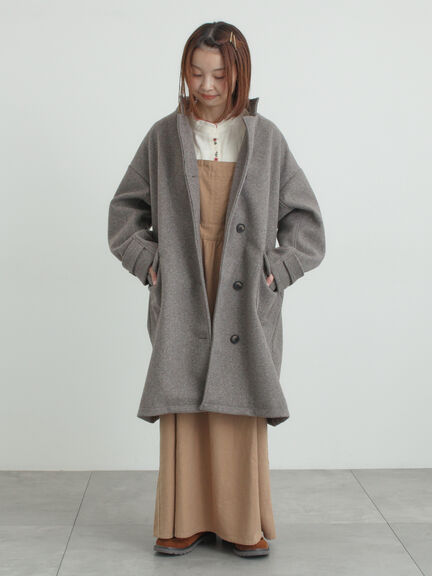 ウールライクスタンドネックコート（チャコールグレー/ピンク/ベージュ/モカ）｜Samansa Mos2（サマンサ モスモス）通販