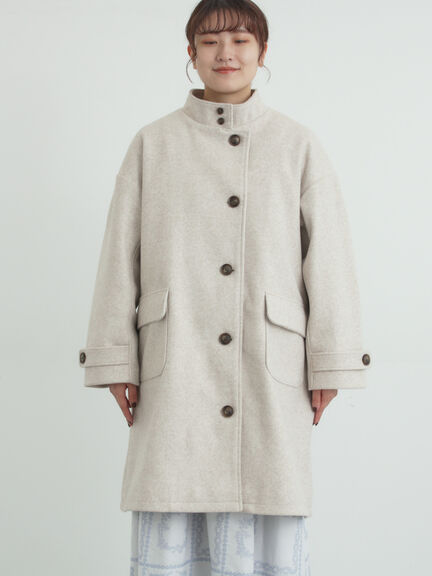 ウールライクスタンドネックコート（チャコールグレー/ピンク/ベージュ/モカ）｜Samansa Mos2（サマンサ モスモス）通販