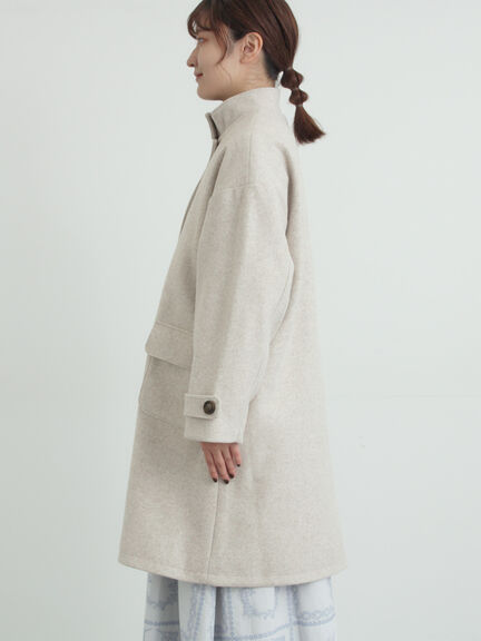 ウールライクスタンドネックコート（チャコールグレー/ピンク/ベージュ/モカ）｜Samansa Mos2（サマンサ モスモス）通販