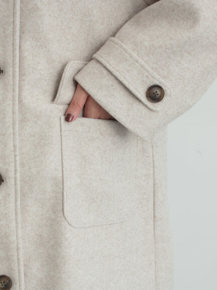 ウールライクスタンドネックコート（チャコールグレー/ピンク/ベージュ/モカ）｜Samansa Mos2（サマンサ モスモス）通販